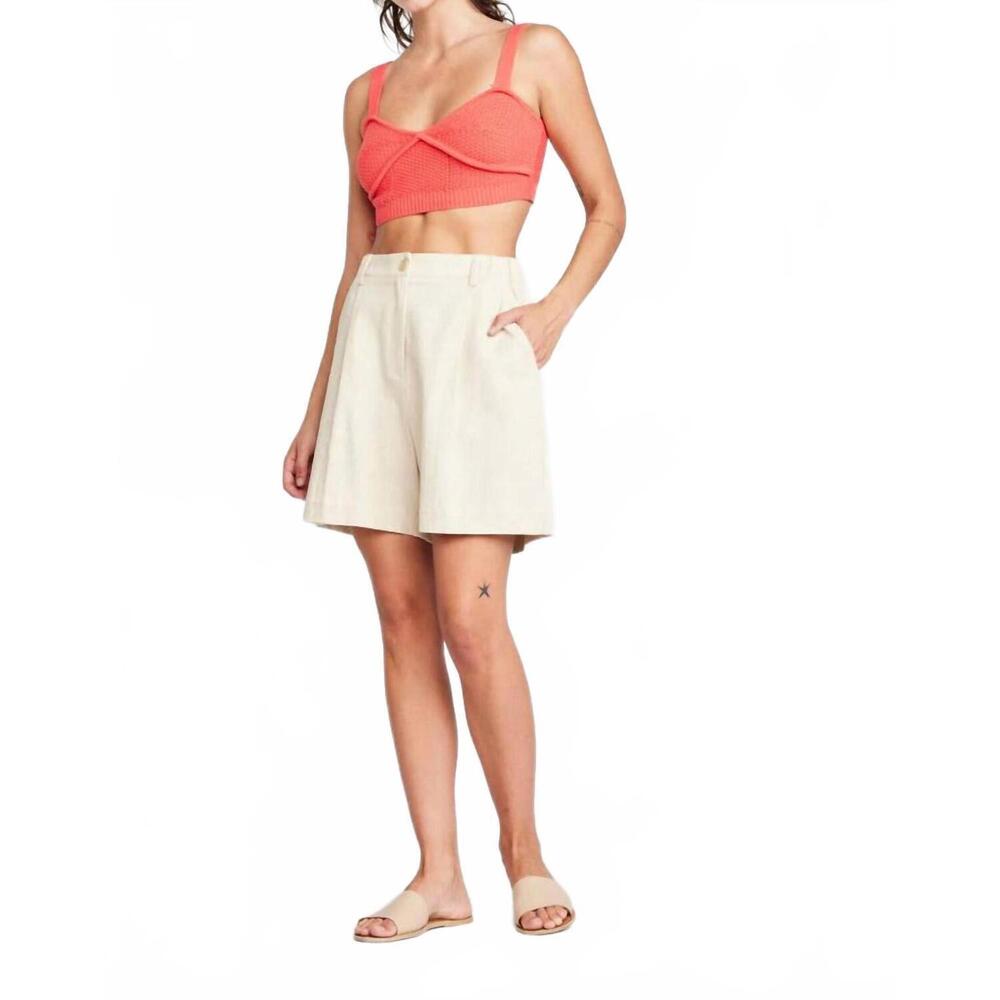 NEW SELF CONTRAST tai bralette knit crop top in orange